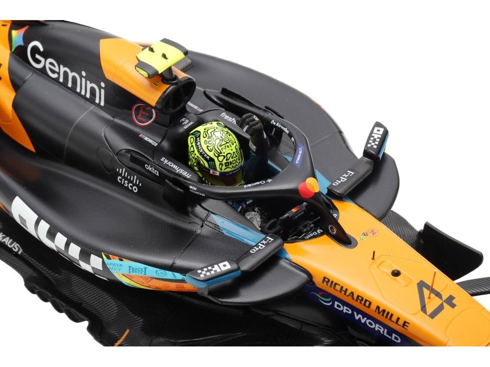 McLaren MCL39 #4 3rd Abu Dhabi GP 2025 Lando Norris F1 Drivers Champion 2025 w/Board 1:18 Scale Resin Car – Spark