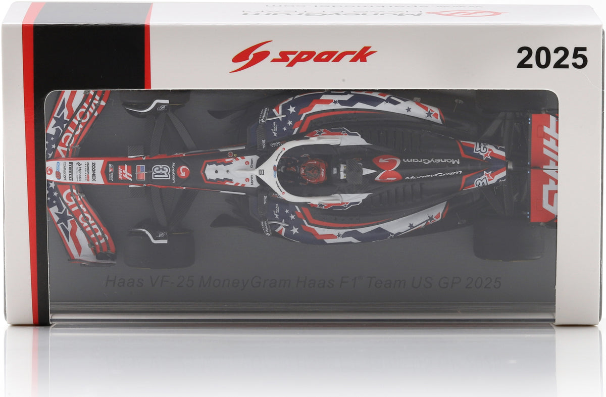 Haas VF-25 MoneyGram Haas F1 Team #31 US GP 2025 Esteban Ocon 1:43 Scale Resin Car – Spark