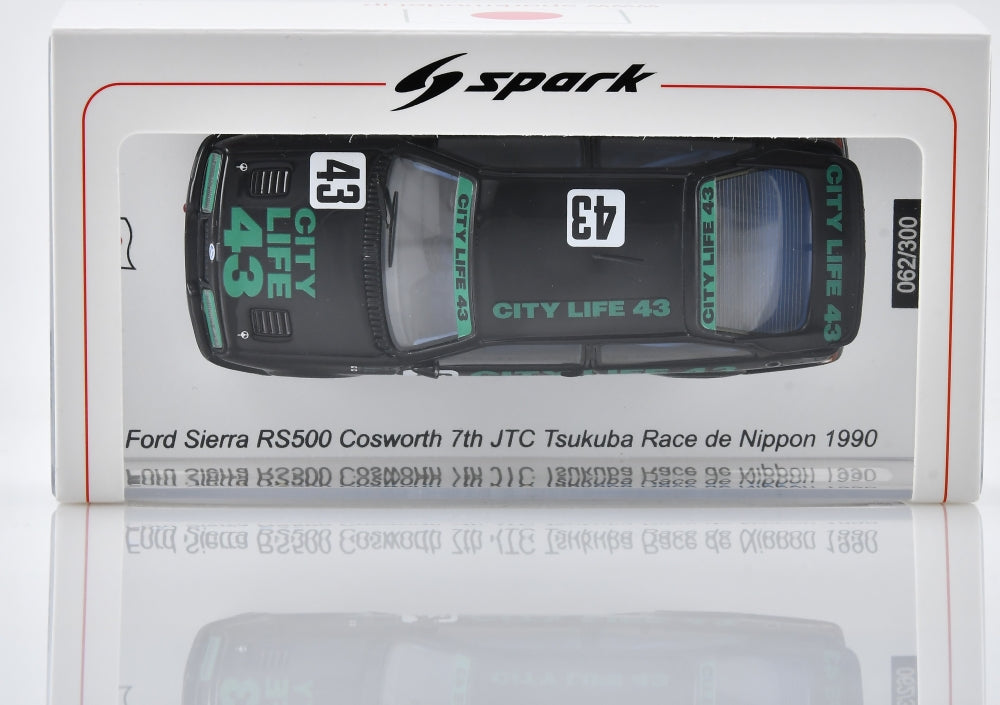 Ford Sierra RS500 Cosworth #43 7th JTC Tsukuba Nippon 1990 Yorino/Nagasaka 300pcs 1:43 Scale Resin Car – Spark