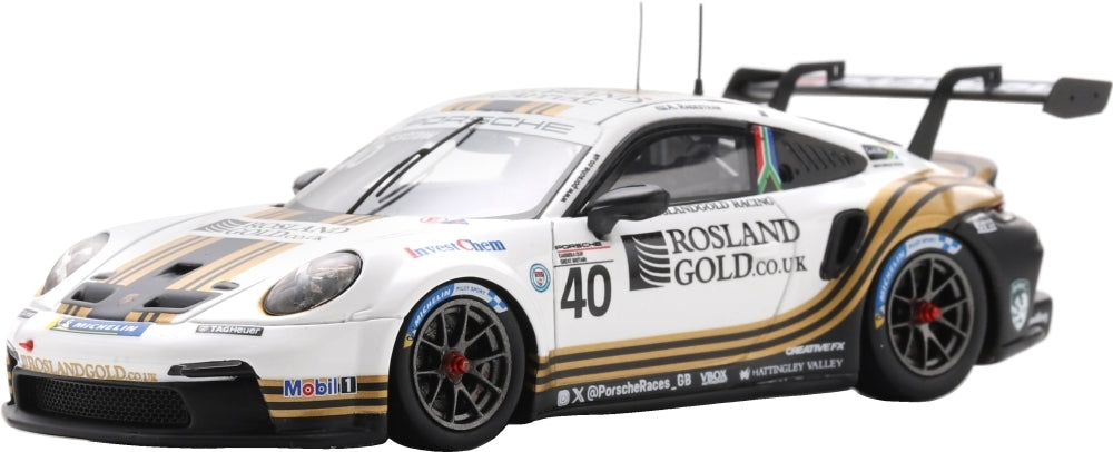 Porsche 911 GT3 Cup #40 Carrera Cup GB Champion 2025 Andrew Rackstraw 1:43 Scale Resin Car – Spark