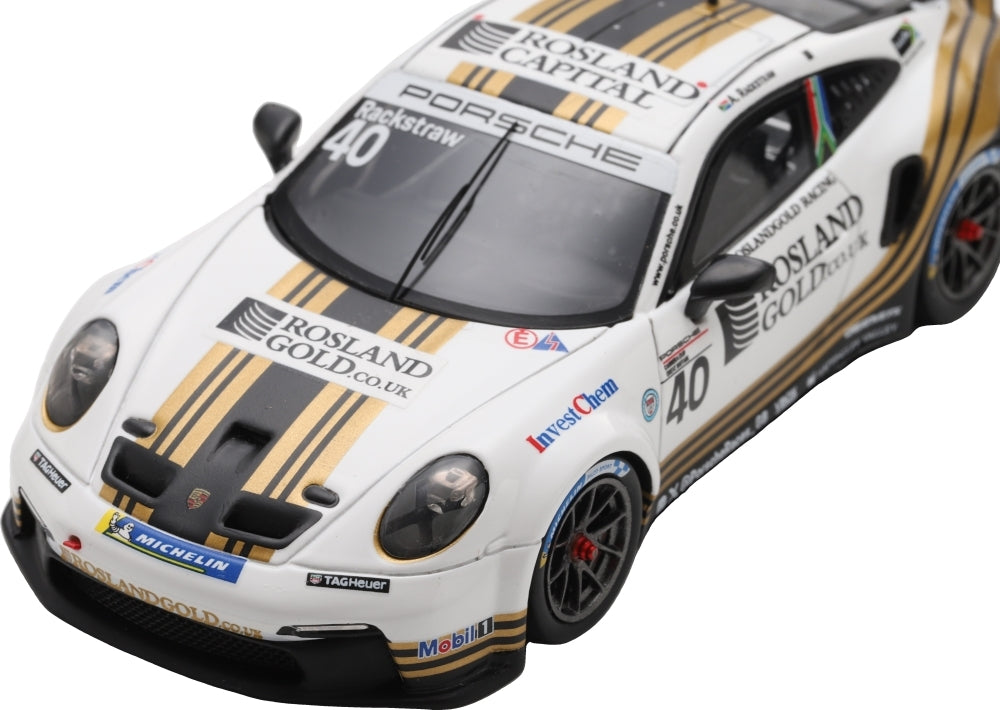 Porsche 911 GT3 Cup #40 Carrera Cup GB Champion 2025 Andrew Rackstraw 1:43 Scale Resin Car – Spark