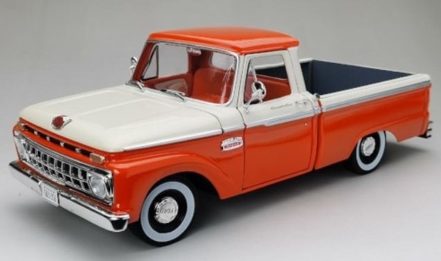 Ford F-100 Pickup Orange/White 1965 1:18 Scale Sun Star Diecast Model