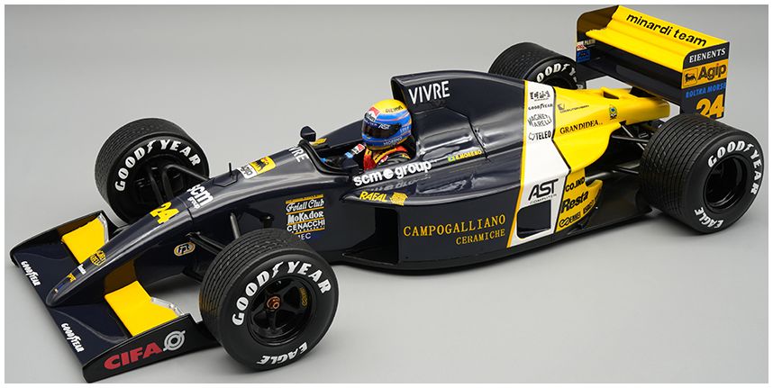 Minardi M191 w/Rain Tyres #24 F1 Australian GP 1991 Roberto Moreno w/Driver 1:18 Scale Resin Car – Tecnomodel