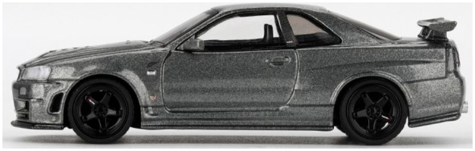 Nissan Skyline GT-R Dark Metal Grey (NISMO BNR34 CRS Version) (RHD) 1:64 Scale Diecast Model Car – MINI GT