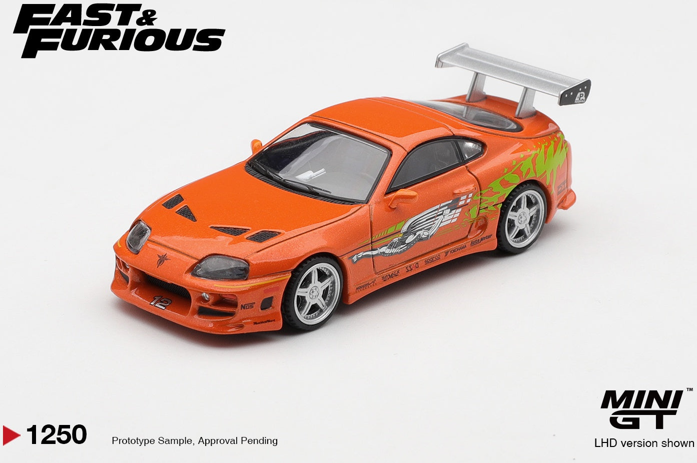 Toyota Supra Bomex The Fast and Furious Brian 'O Conner (LHD) Blister Packaging 1:64 Scale Diecast Model Car – MINI GT