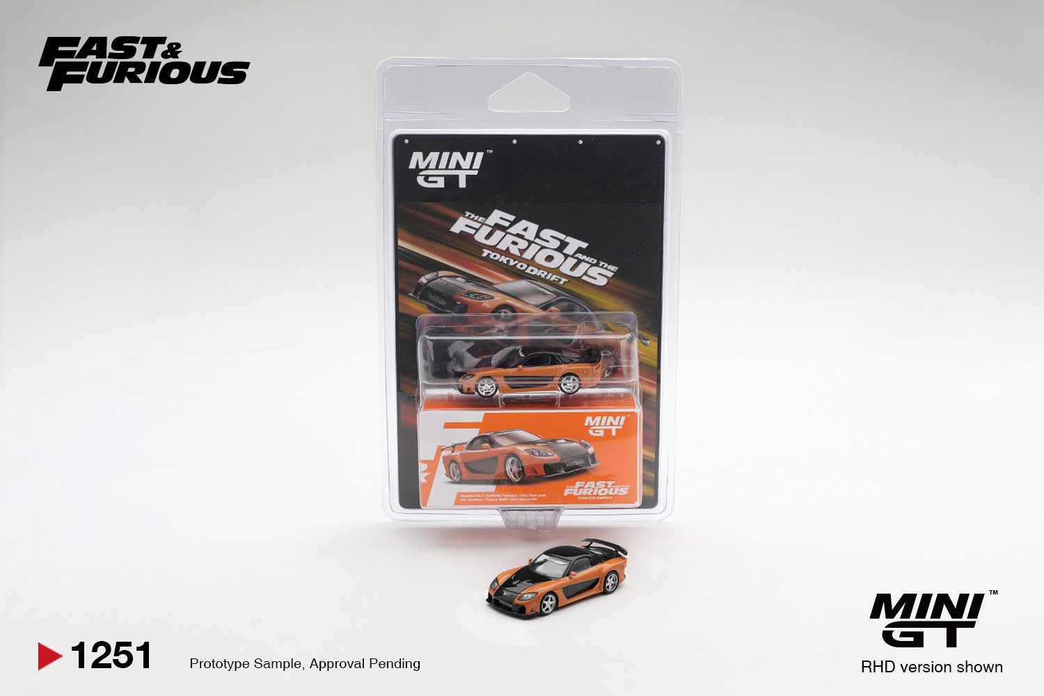 Mazda RX-7 Veilside Fortune The Fast and Furious Tokyo Drift Han Seoul-Oh (RHD) Blister Packaging 1:64 Scale Diecast Model Car – MINI GT