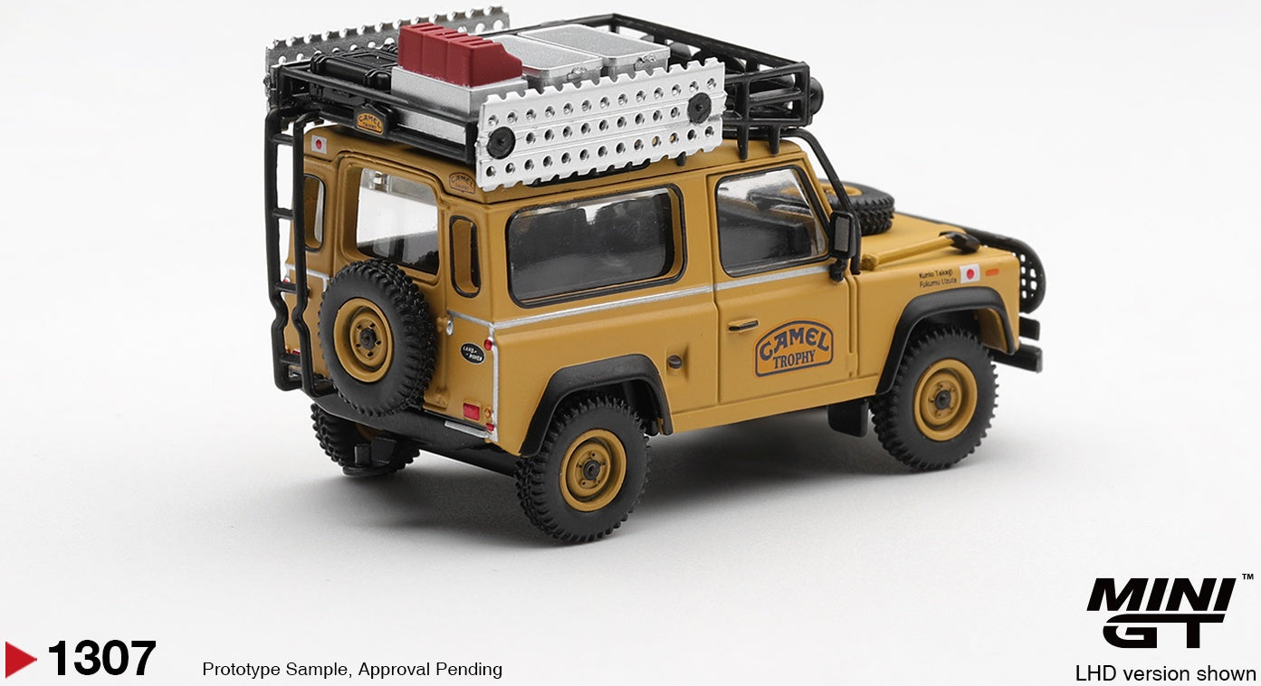 Land Rover Defender 90 1985 Camel Trophy Borneo Team Japan (LHD) 1:64 Scale Diecast Model Car – MINI GT