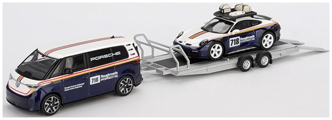 Porsche 911 Dakar #718/Volkswagen ID.Buzz Porsche Centrum Gelderland Roughroads Set 1:64 Scale Diecast Models – MINI GT