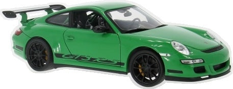 Porsche 911 (997) GT3 RS Coupe Green w/Black Wheels 1:18 Scale Diecast Car – Welly
