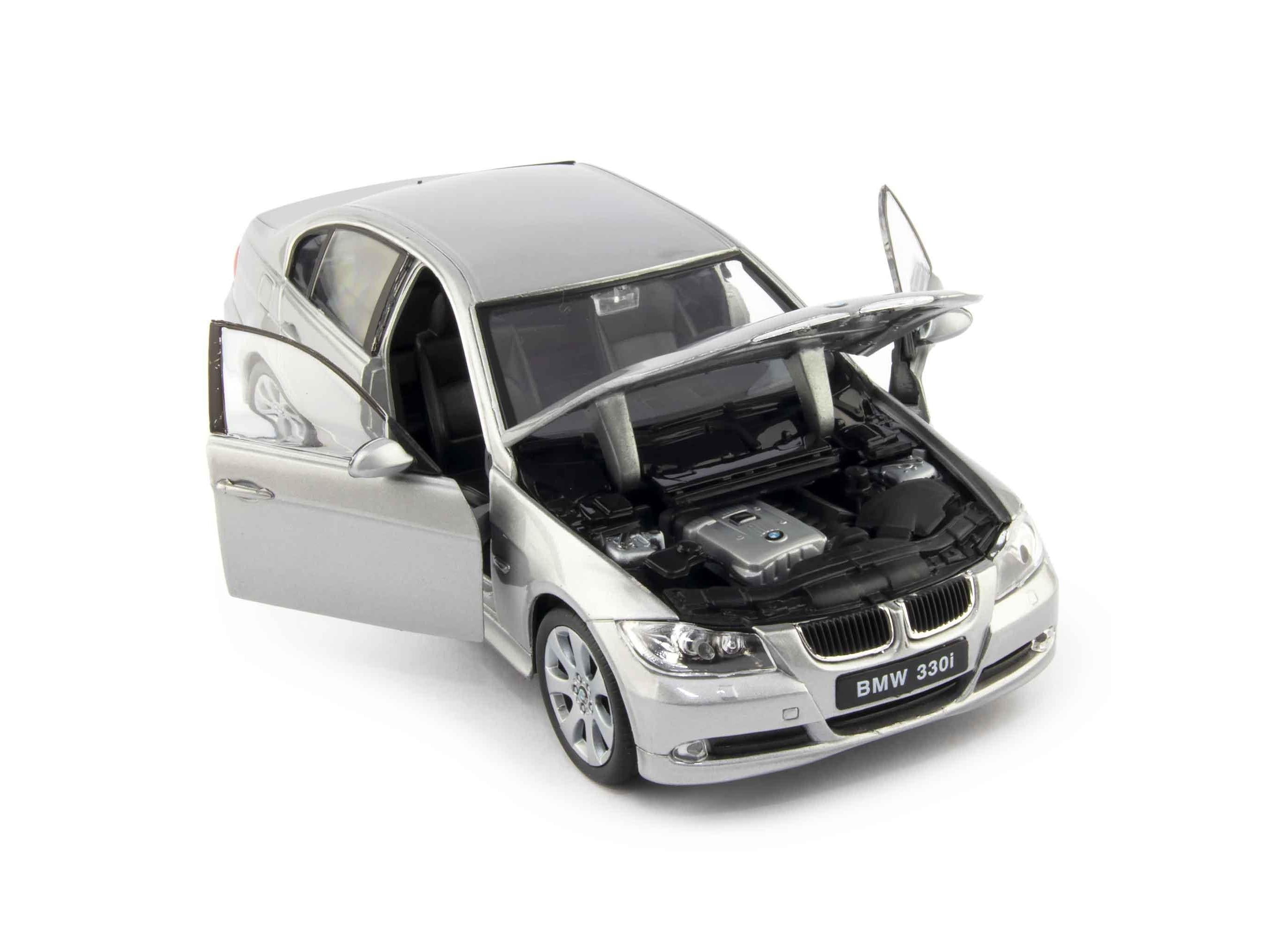 BMW 330i Diecast Model Car grey - 1:24 Scale-Welly-Diecast Model Centre