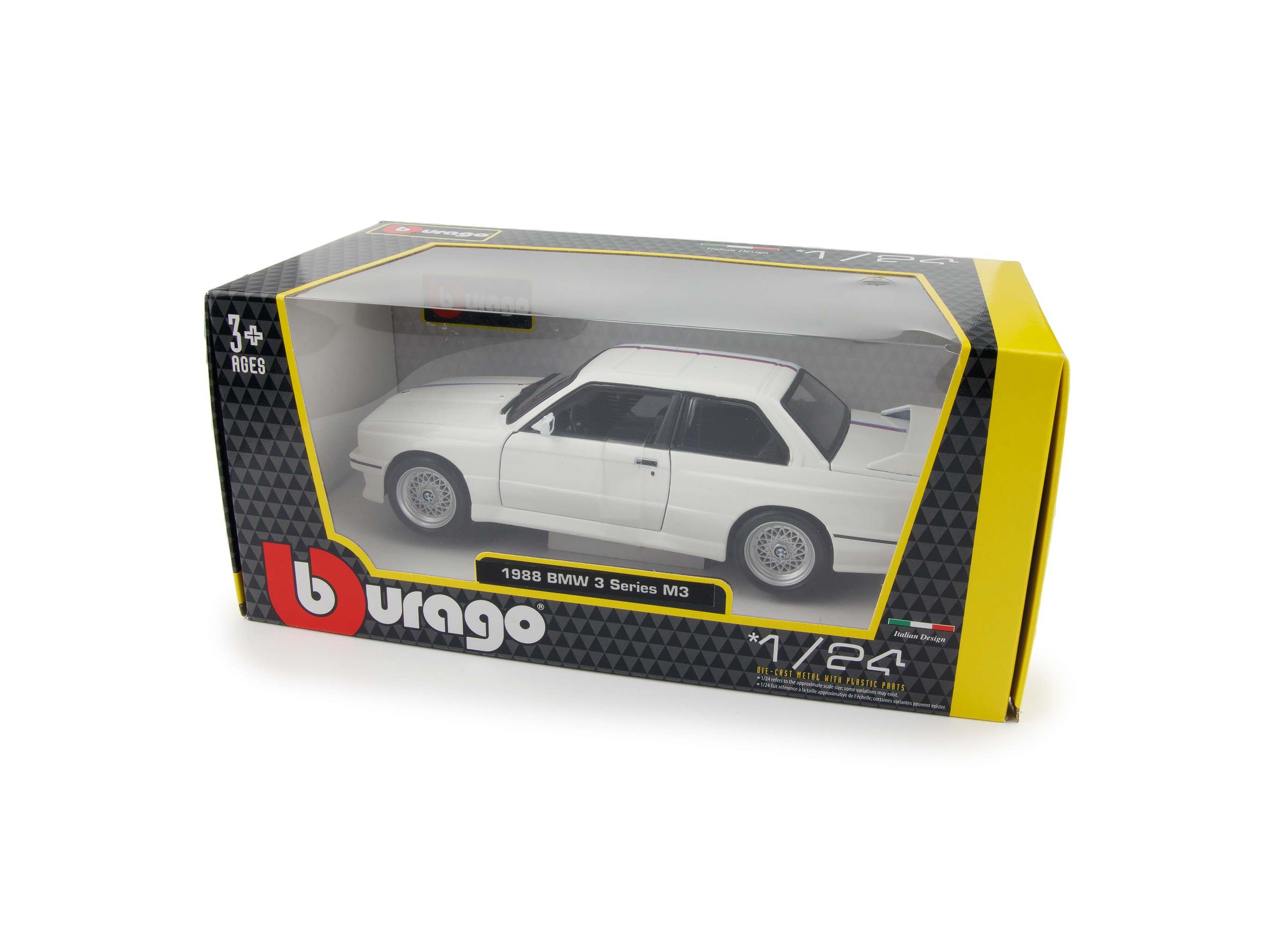 BMW M3 (E30) 1988 white 1:24 Scale Model Car