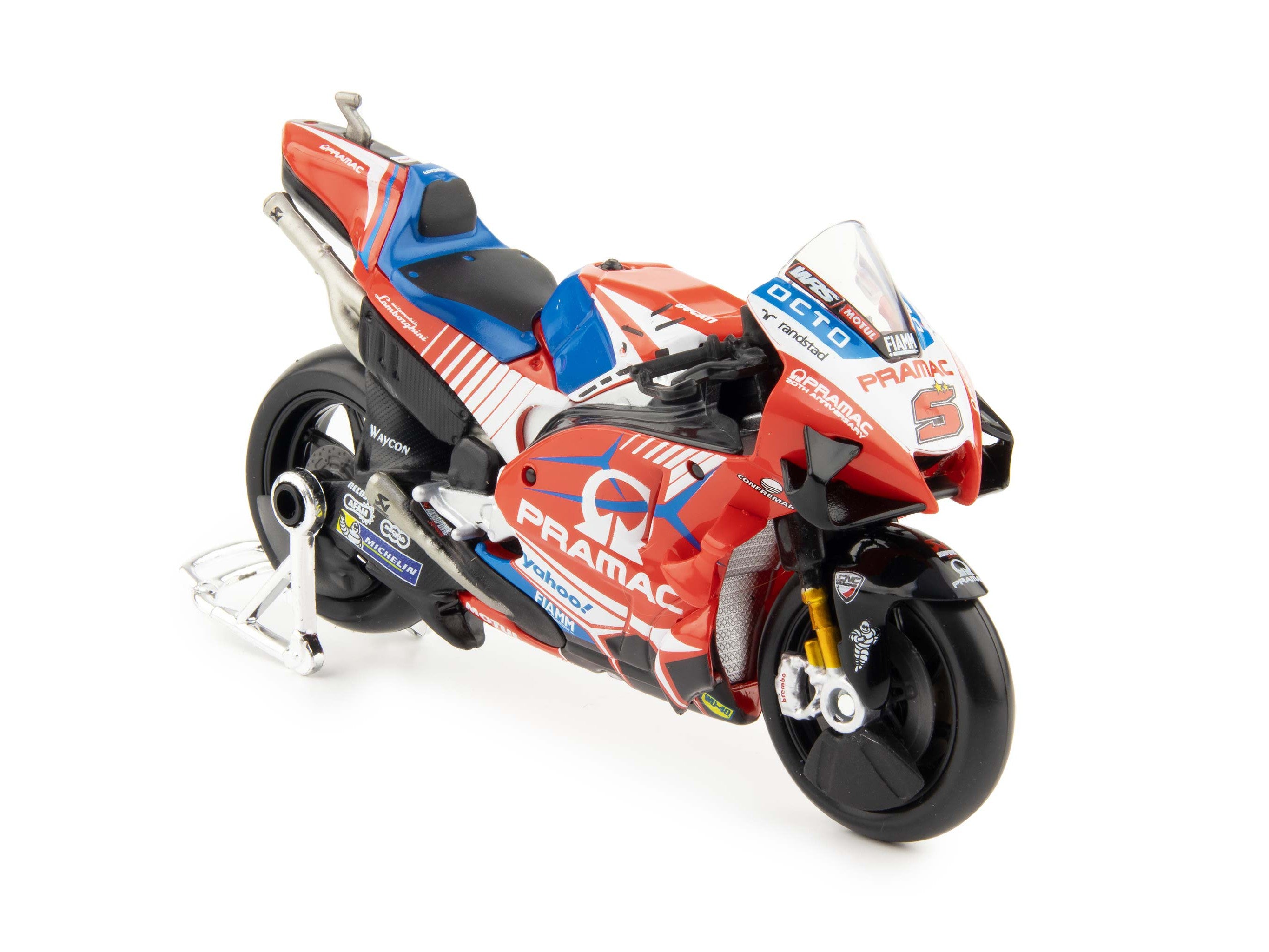 Ducati Desmosedici GP21 Pramac #5 MotoGP 2021 Zarco 1:18 Scale Motorcycle Model