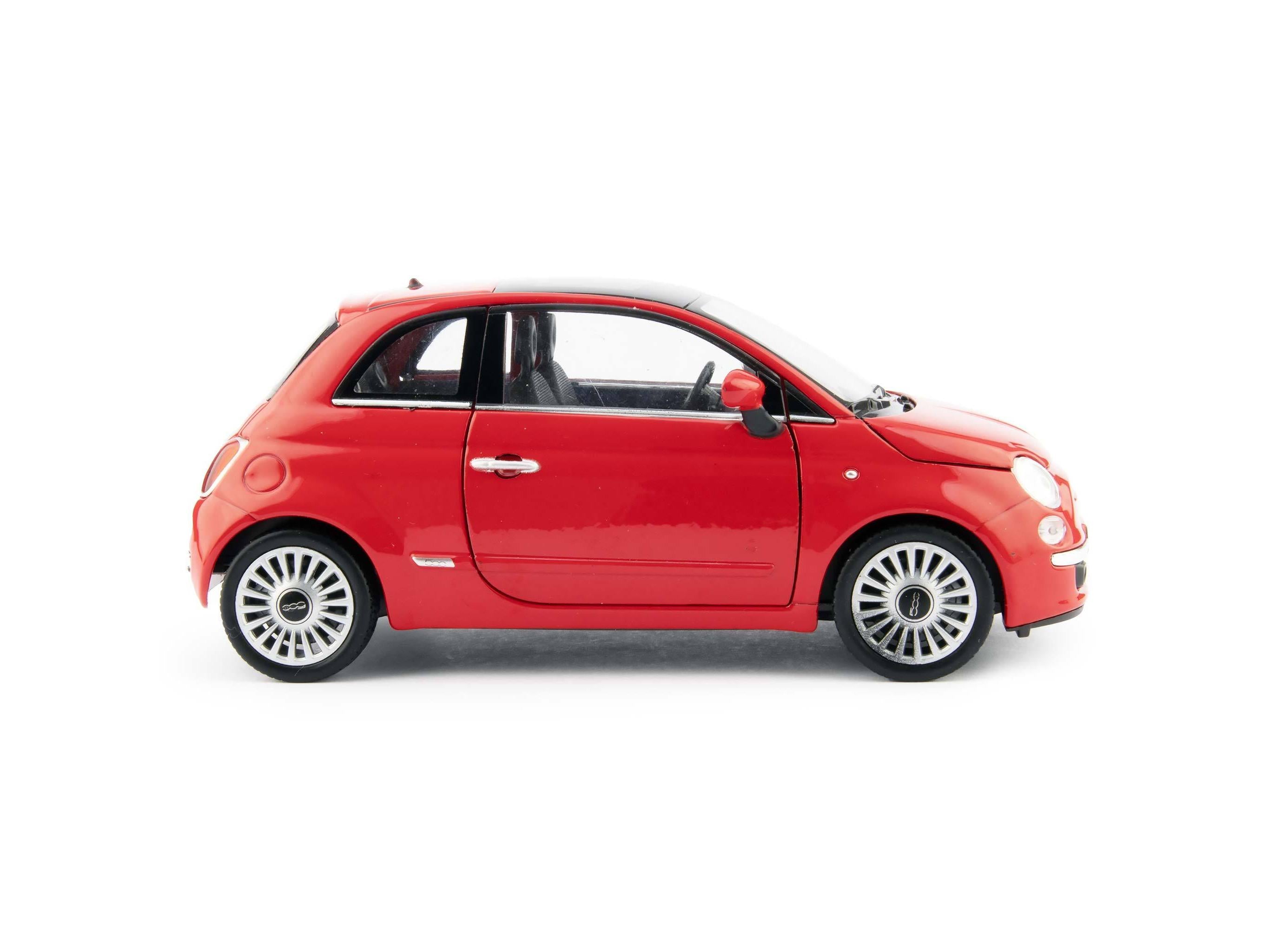 Fiat 500 Diecast Model Car 2007 red - 1:24 Scale-Welly-Diecast Model Centre