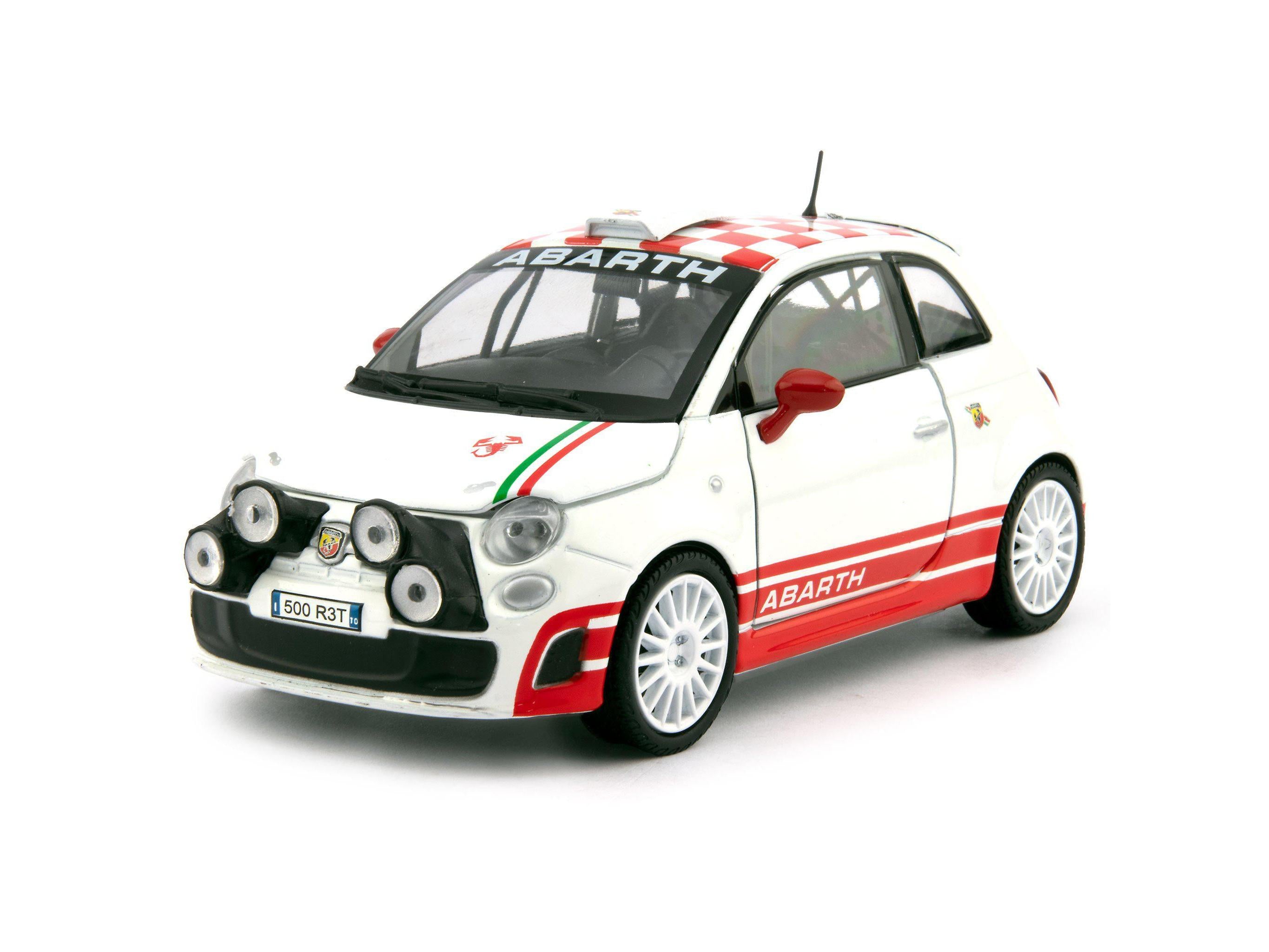 Fiat 500 Abarth R3T 2009 white 1:24 Scale