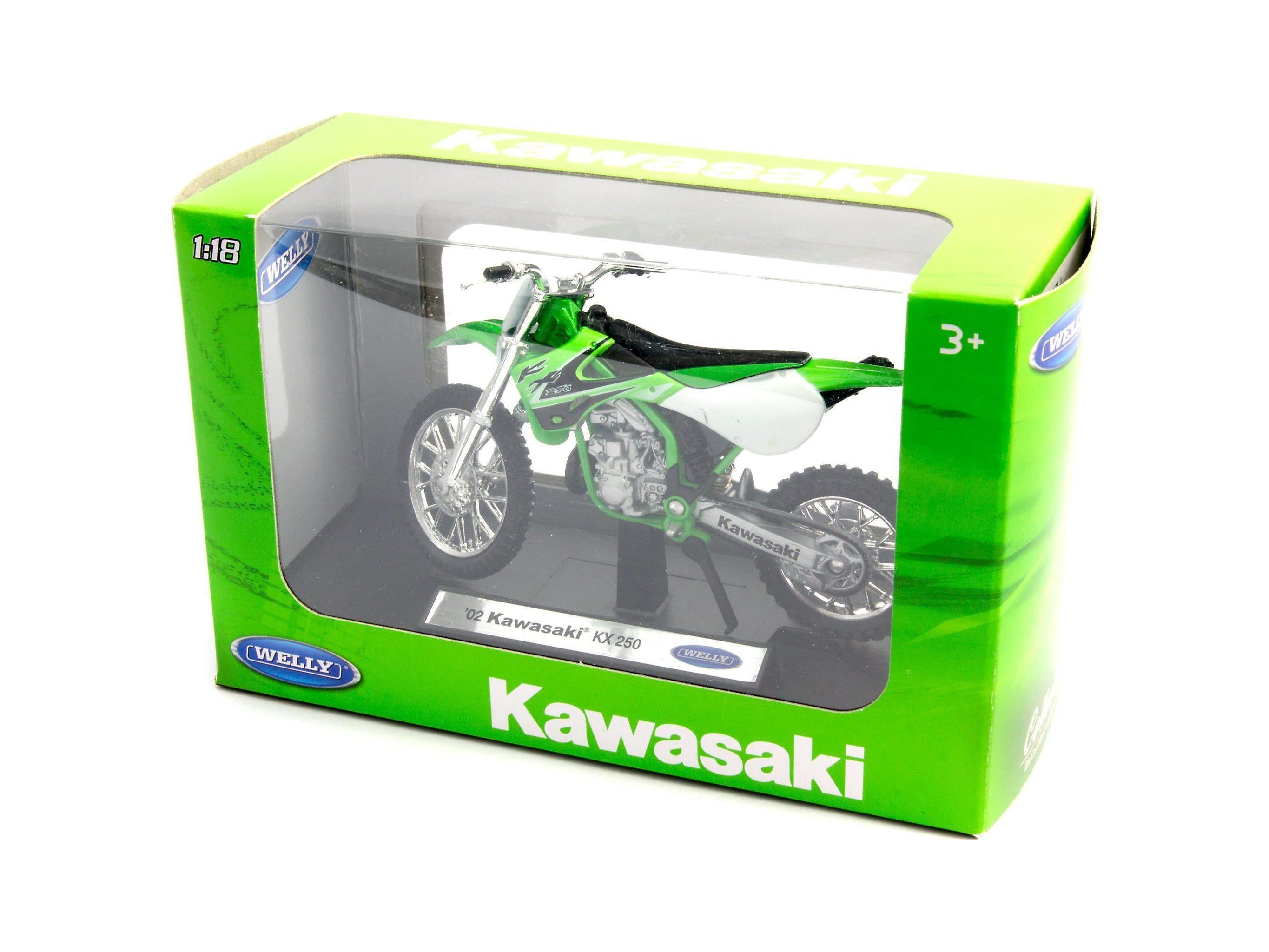 Kawasaki KX250 Diecast Model Motorcycle 2002 - 1:18 Scale-Welly-Diecast Model Centre