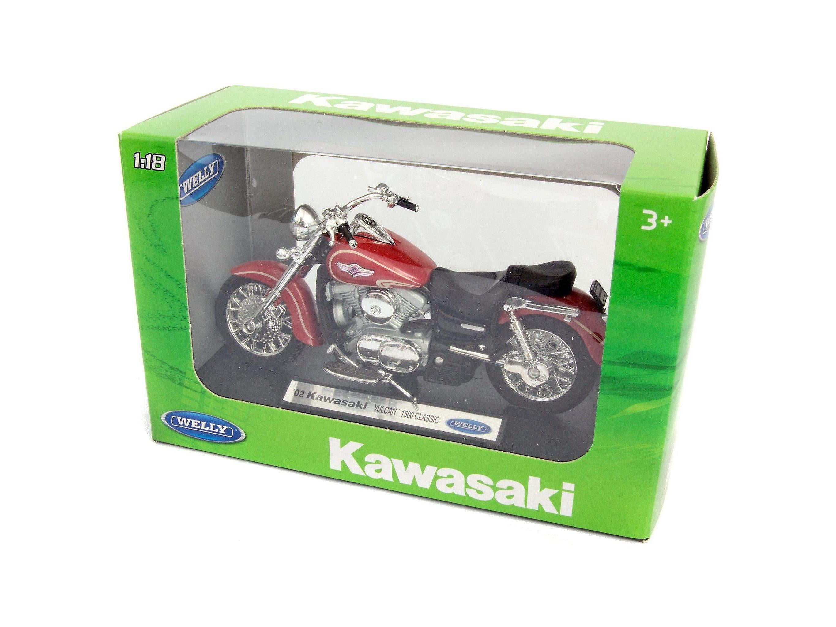 Kawasaki Vulcan 1500 Classic Diecast Model Motorcycle 2002 - 1:18 Scale-Welly-Diecast Model Centre