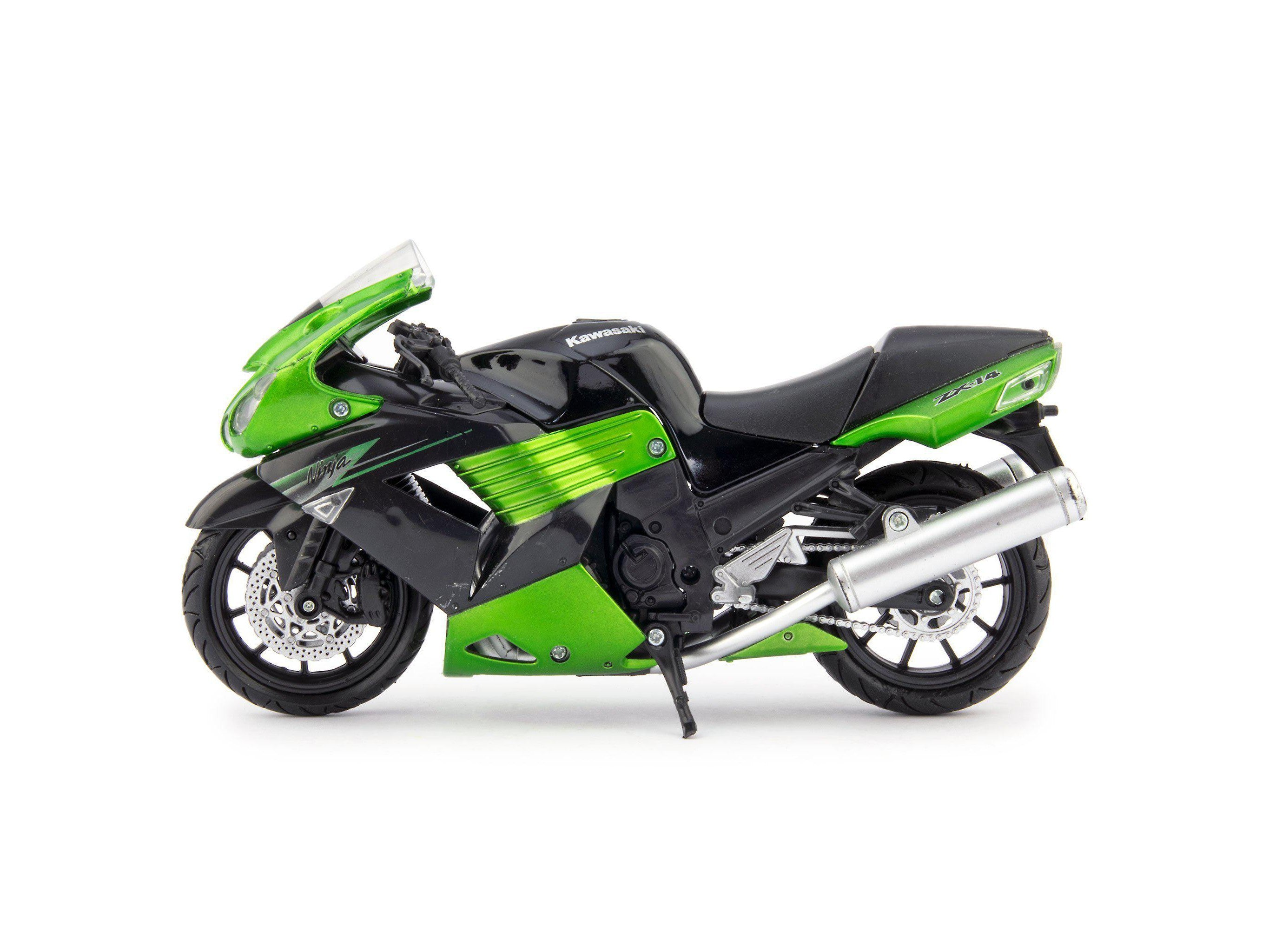 Kawasaki ZX-14 Diecast Model Motorcycle 2011 green - 1:12 Scale-NewRay-Diecast Model Centre