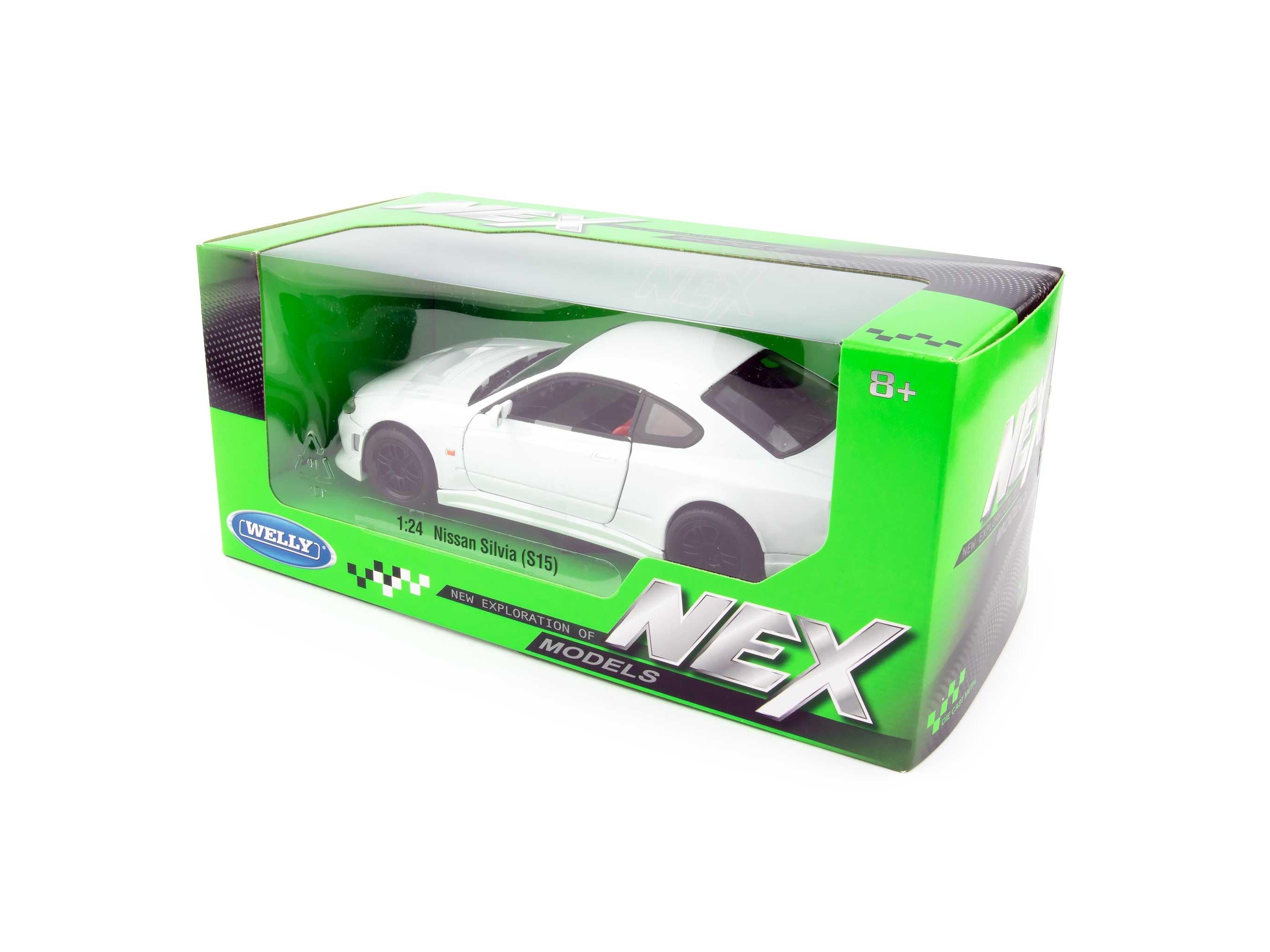 Nissan Silvia S-15 RS-R Diecast Model Car white - 1:24 Scale-Welly-Diecast Model Centre