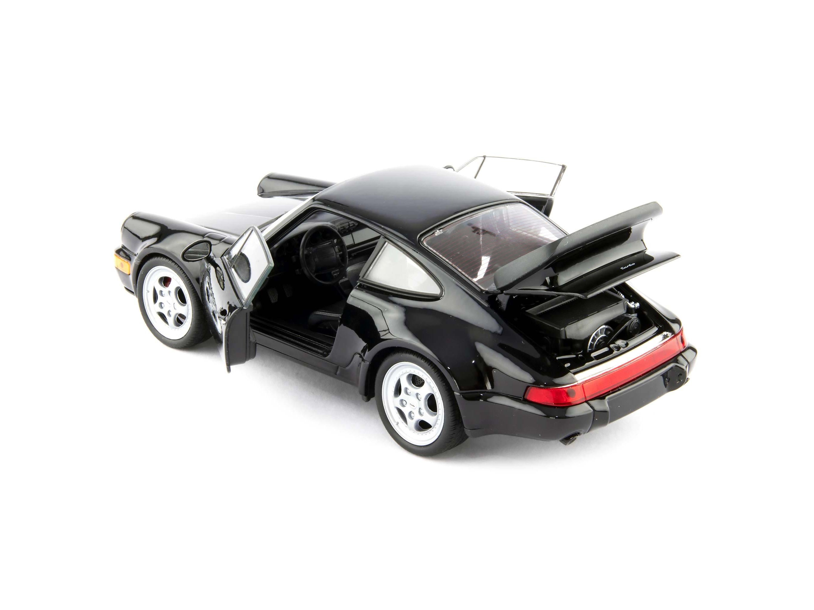 Porsche 911 Turbo Diecast Model Car black - 1:24 Scale-Welly-Diecast Model Centre