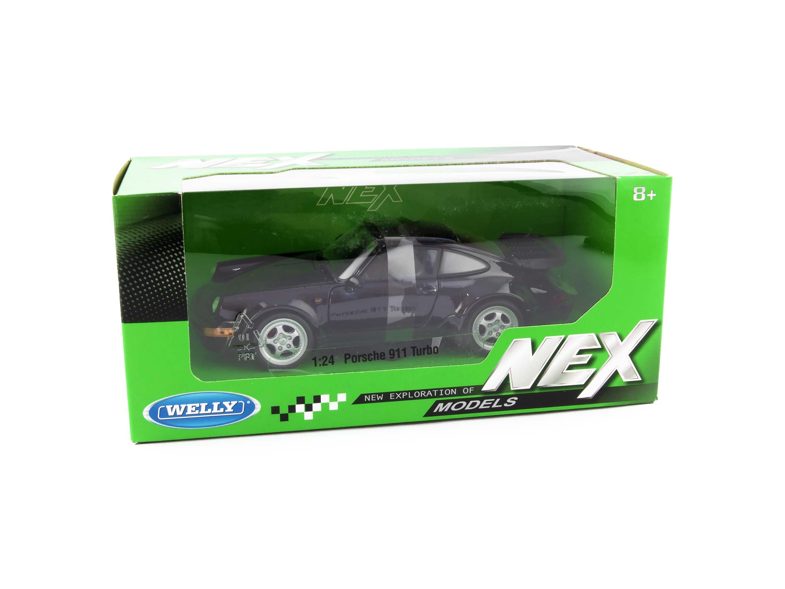 Porsche 911 Turbo Diecast Model Car black - 1:24 Scale-Welly-Diecast Model Centre