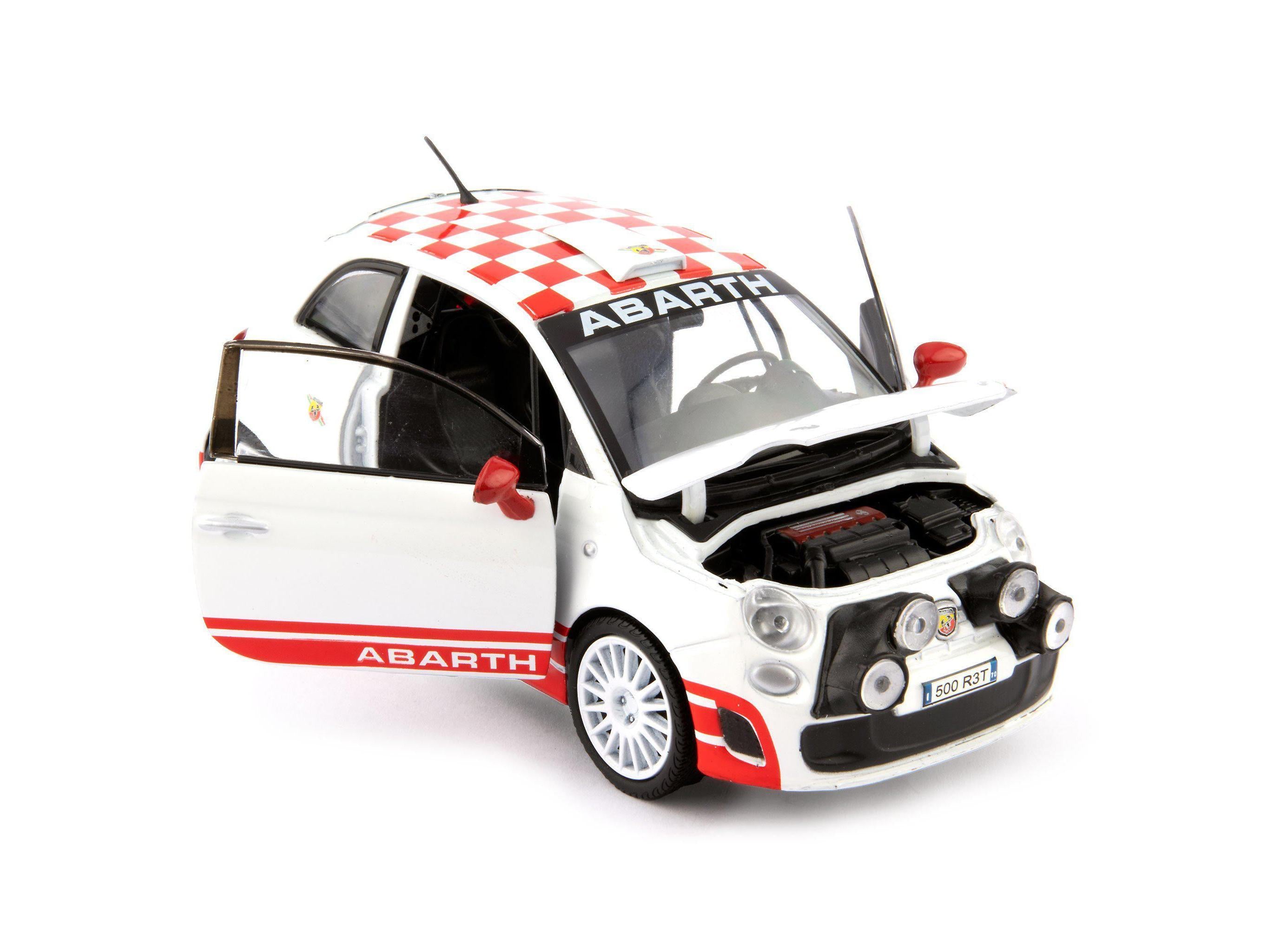 Fiat 500 Abarth R3T Diecast Toy Car 2009 white - 1:24 Scale-Motormax-Diecast Model Centre