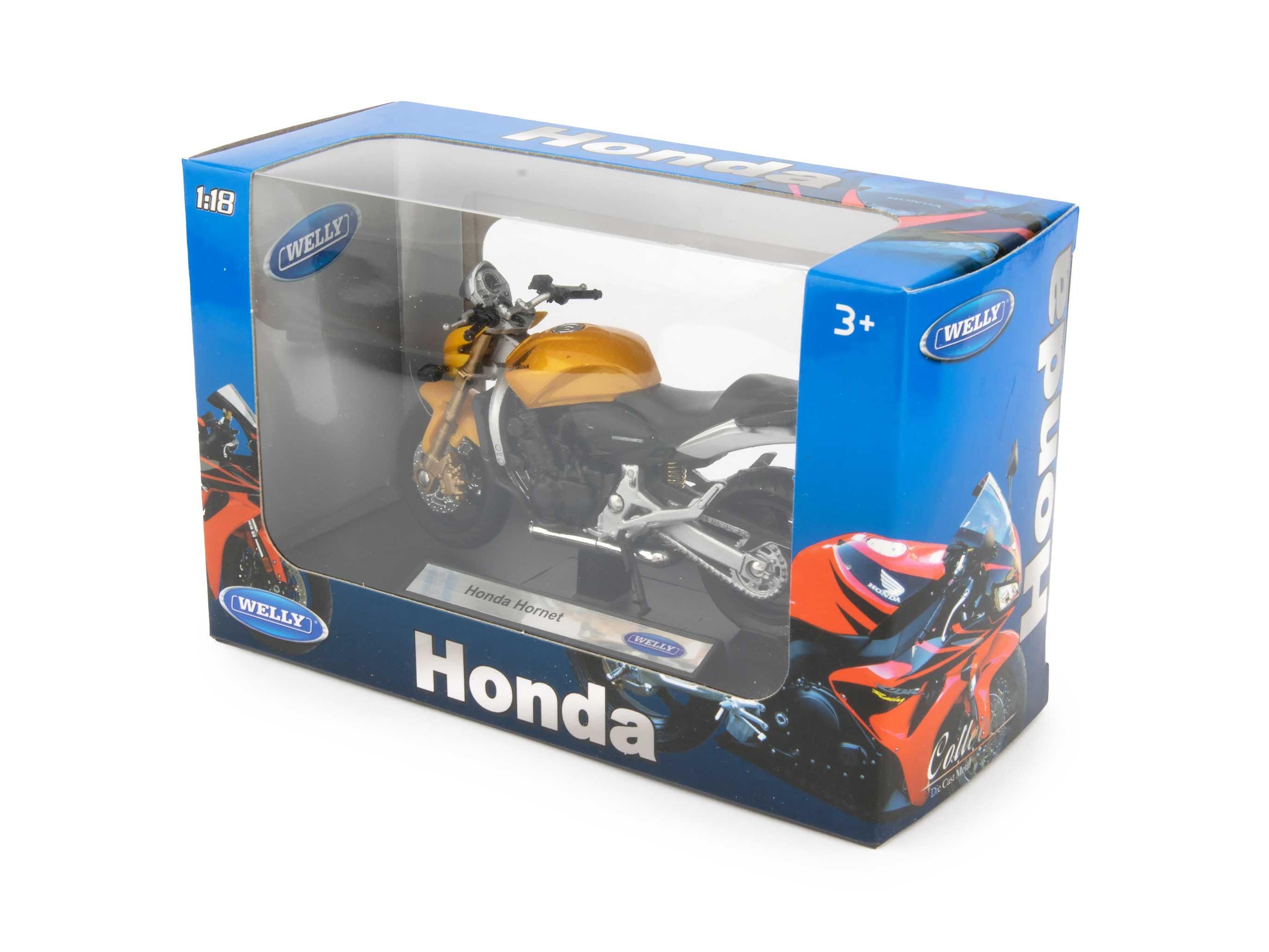 Honda Hornet Diecast Model Motorcycle yellow - 1:18 Scale-Welly-Diecast Model Centre