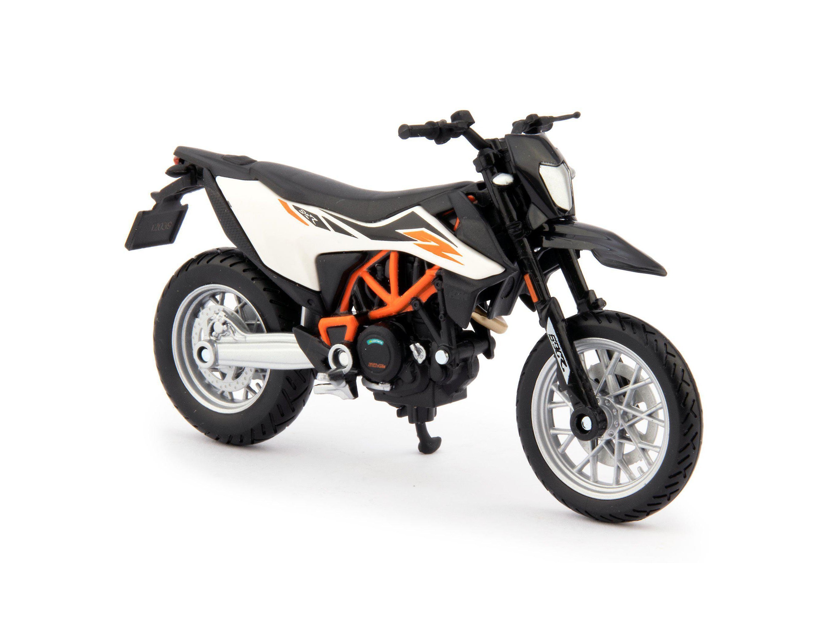 Die cast 1/18 Modellino Moto KTM 690 Enduro R White and Black by Welly