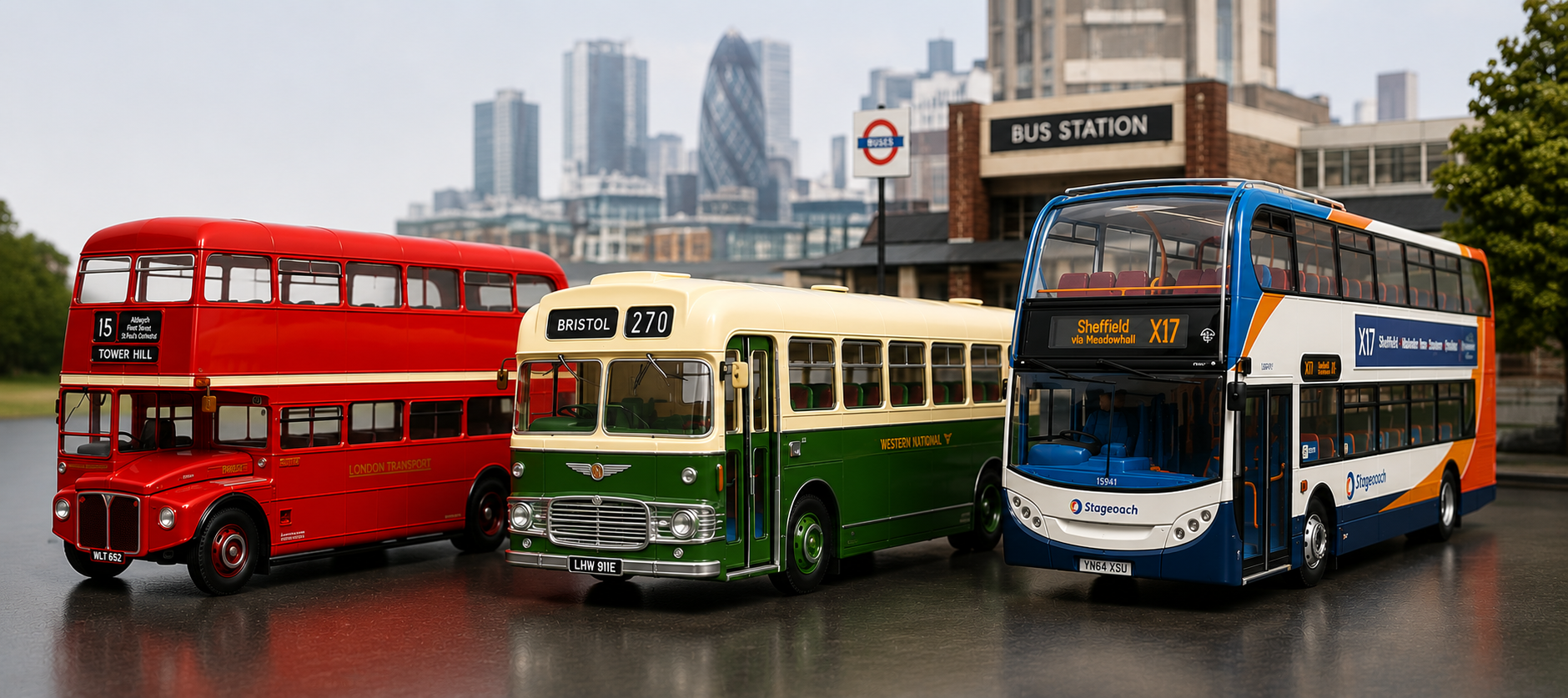 1:18 Scale Model Buses