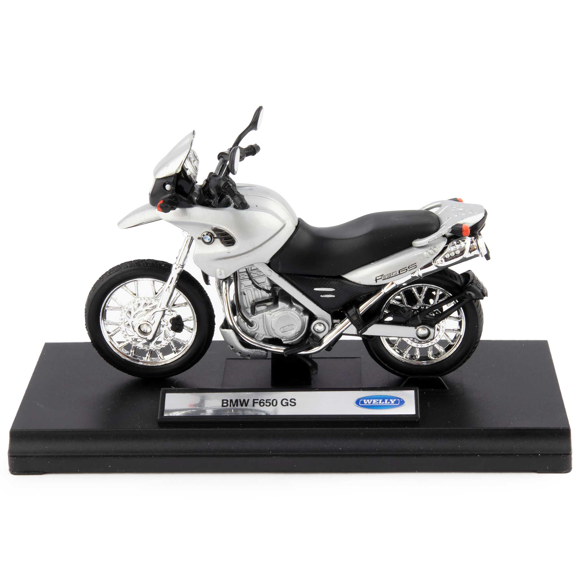 BMW F650 GS silver - 1:18 Scale Diecast Model Motorcycle-Welly-Diecast Model Centre