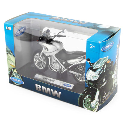 BMW F650 GS silver - 1:18 Scale Diecast Model Motorcycle-Welly-Diecast Model Centre