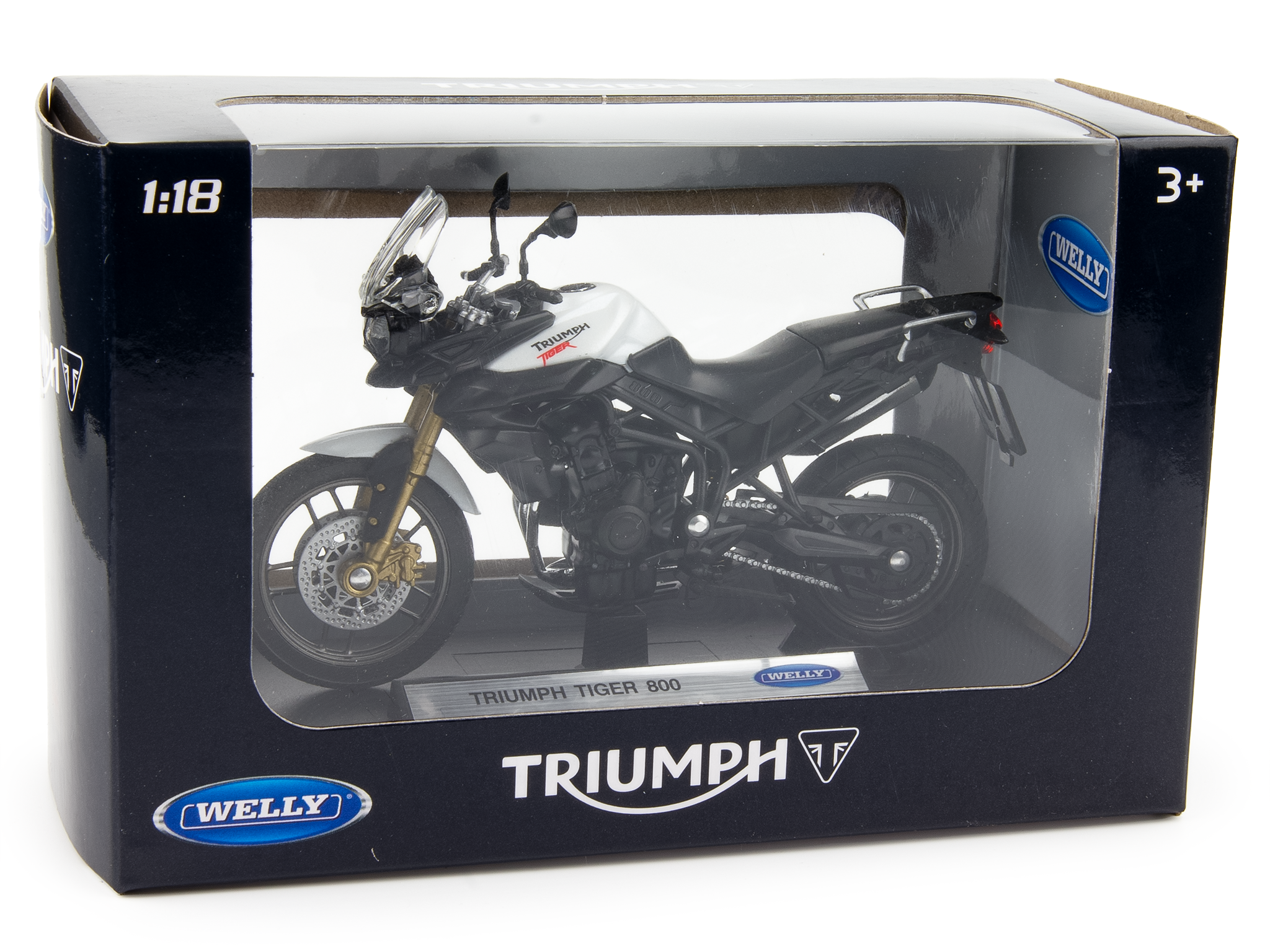 Triumph Tiger 800 ABS white - 1:18 Scale Diecast Model Motorcycle