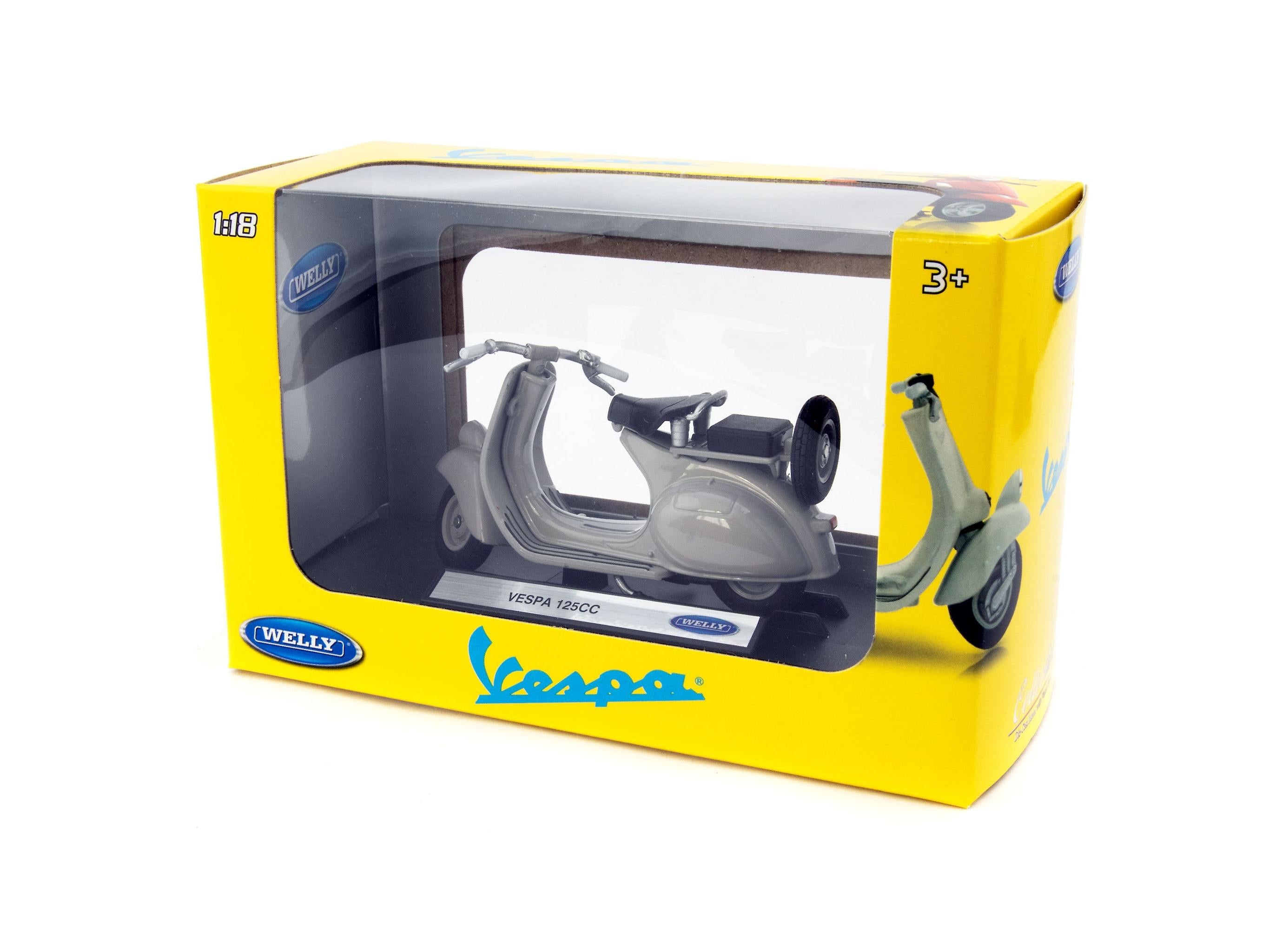 Vespa 124CC 1953 grey - 1:18 Scale Diecast Model Scooter-Welly-Diecast Model Centre