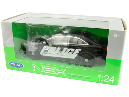 Ford Interceptor Police Black Car 1:24 Scale Welly Diecast Model