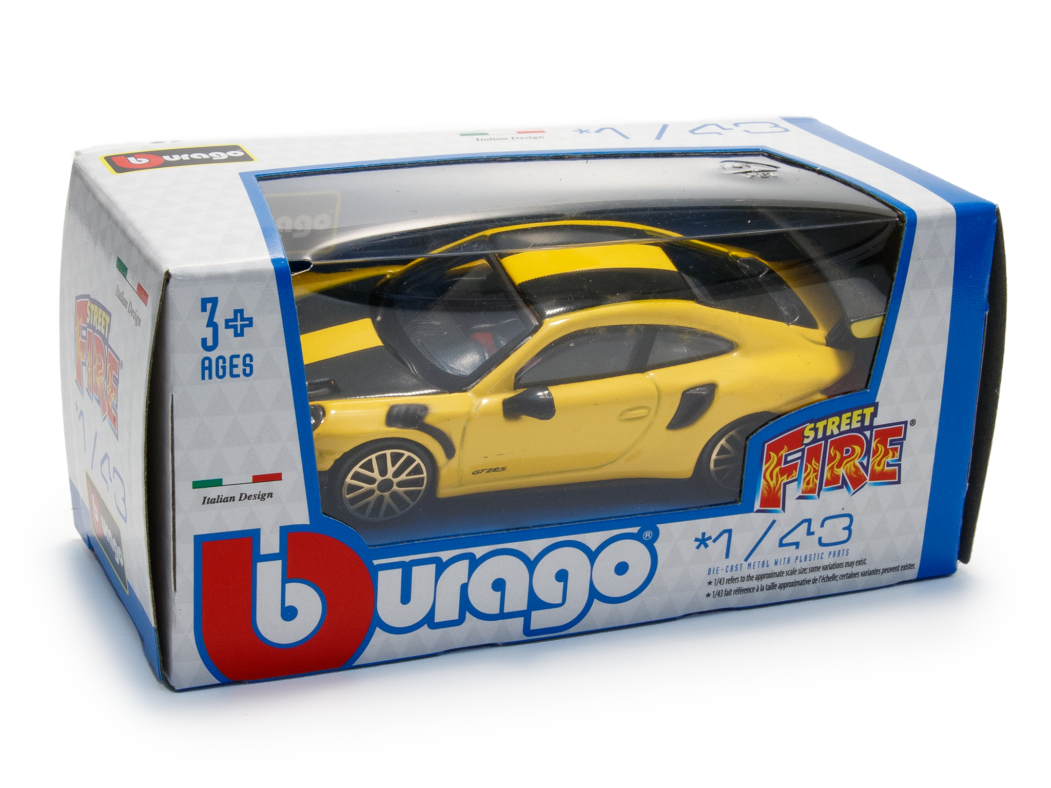 Porsche 911 GT2 RS yellow - 1:43 Scale Diecast Toy Car
