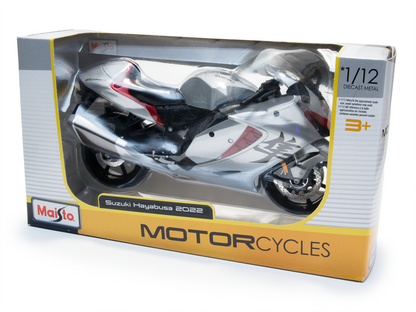 Suzuki Hayabusa 2021 silver - 1:12 Scale Motorbike Model