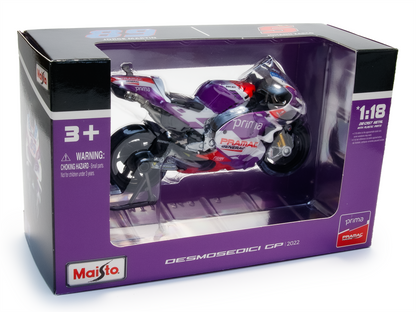 Ducati Desmosedici GP22 Pramac #89 MotoGP 2022 Jorge Martin - 1:18 Scale Motorbike Model