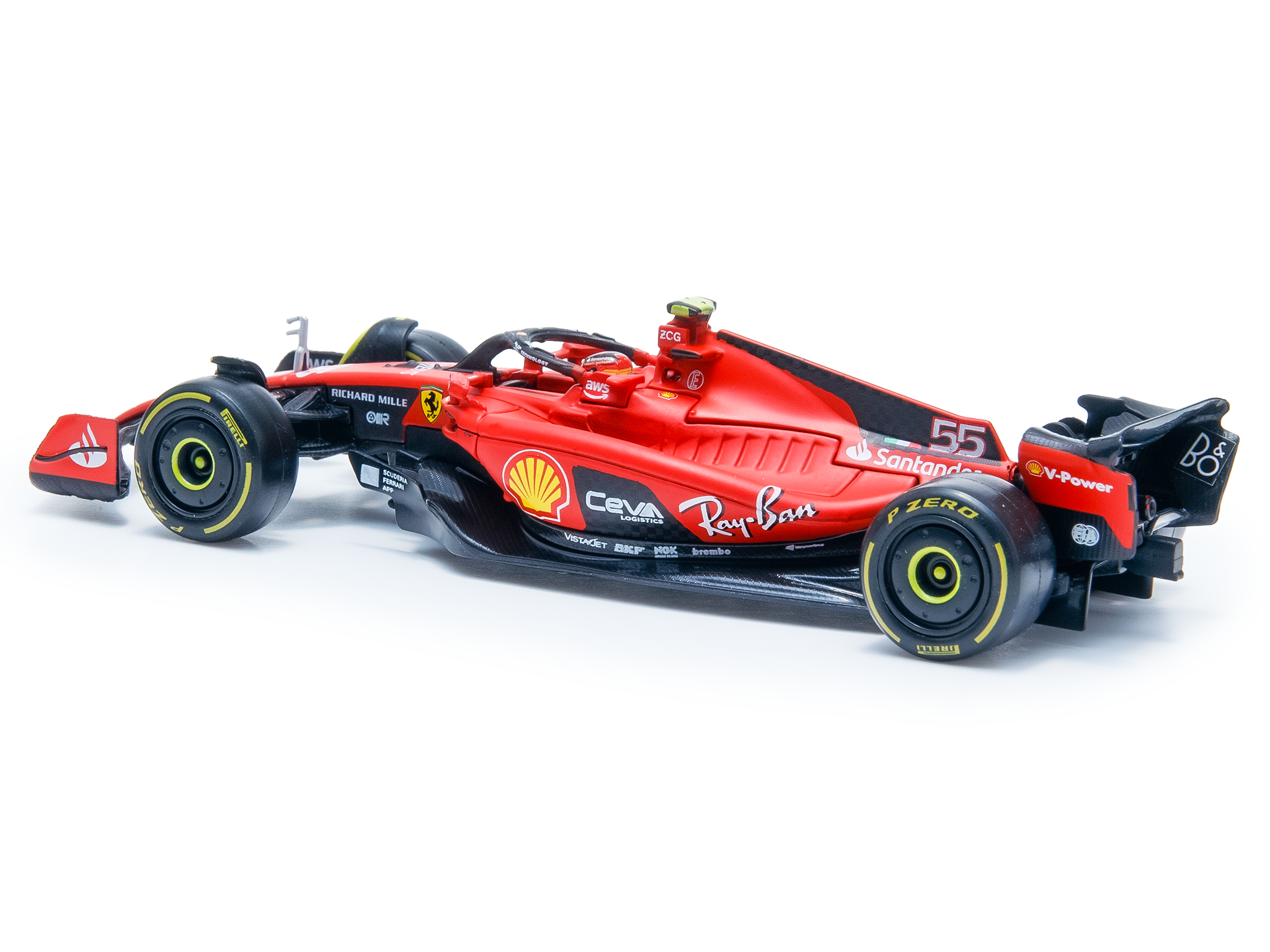 Ferrari SF-23 #55 F1 2023 Carlos Sainz - 1:43 Scale Diecast Model Car (w/Driver)