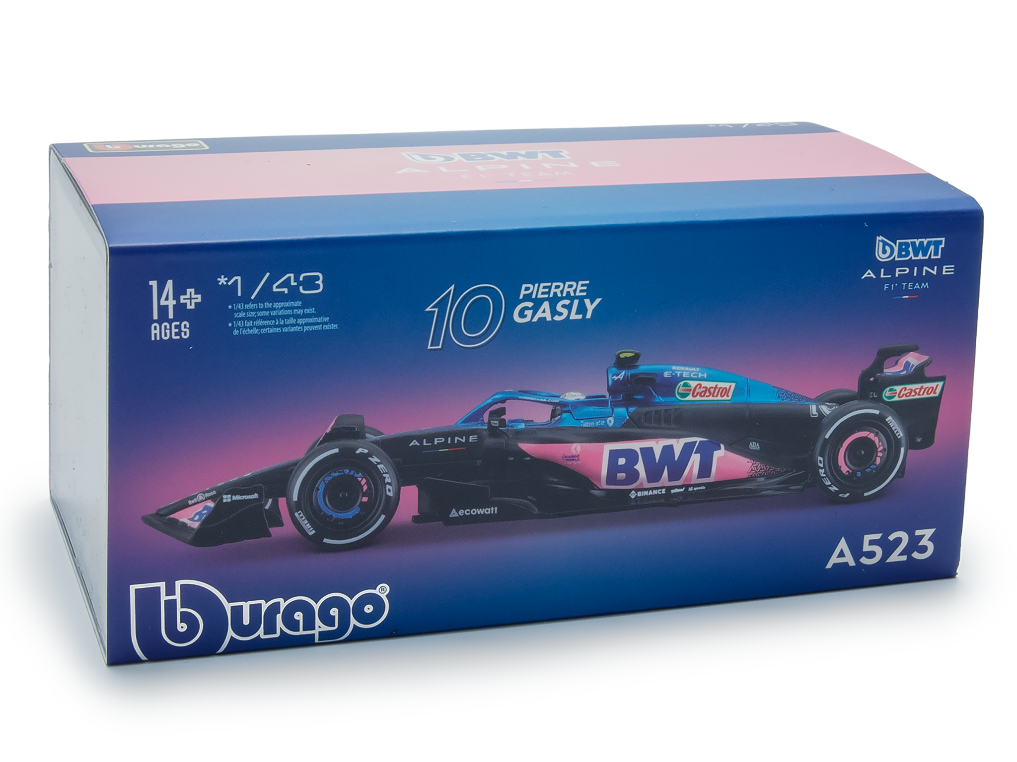 BWT Alpine F1 Team A523 #10 F1 2023 Pierre Gasly - 1:43 Scale Model Car (w/Driver)