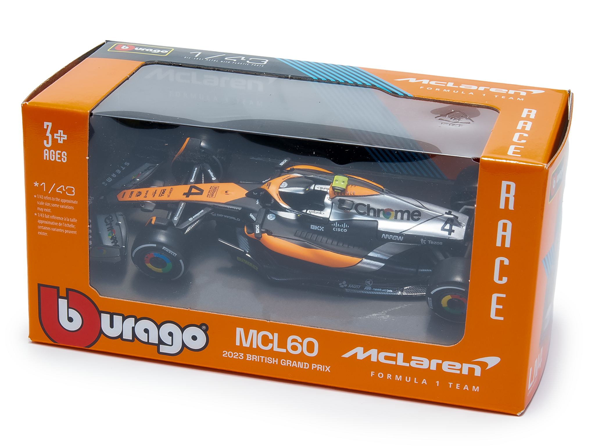 McLaren F1 Team MCL60 #4 F1 British GP 2023 Lando Norris - 1:43 Scale Diecast Model Car