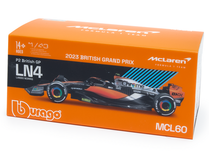 McLaren F1 Team MCL60 #4 F1 British GP 2023 Lando Norris - 1:43 Scale  Model Car (w/Driver)