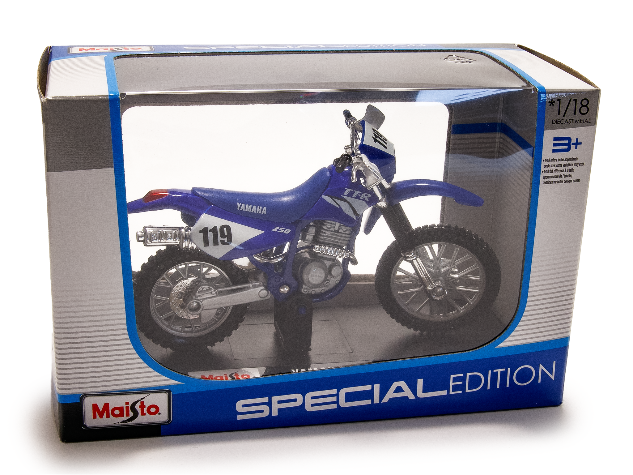 Yamaha TT-R 250 blue - 1:18 Scale Diecast Model Motorcycle