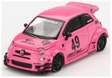 Abarth 595 LB-Works X Abas Works Pink (LHD) 1:64 Scale MINI GT Diecast Model-MINI GT-Diecast Model Centre