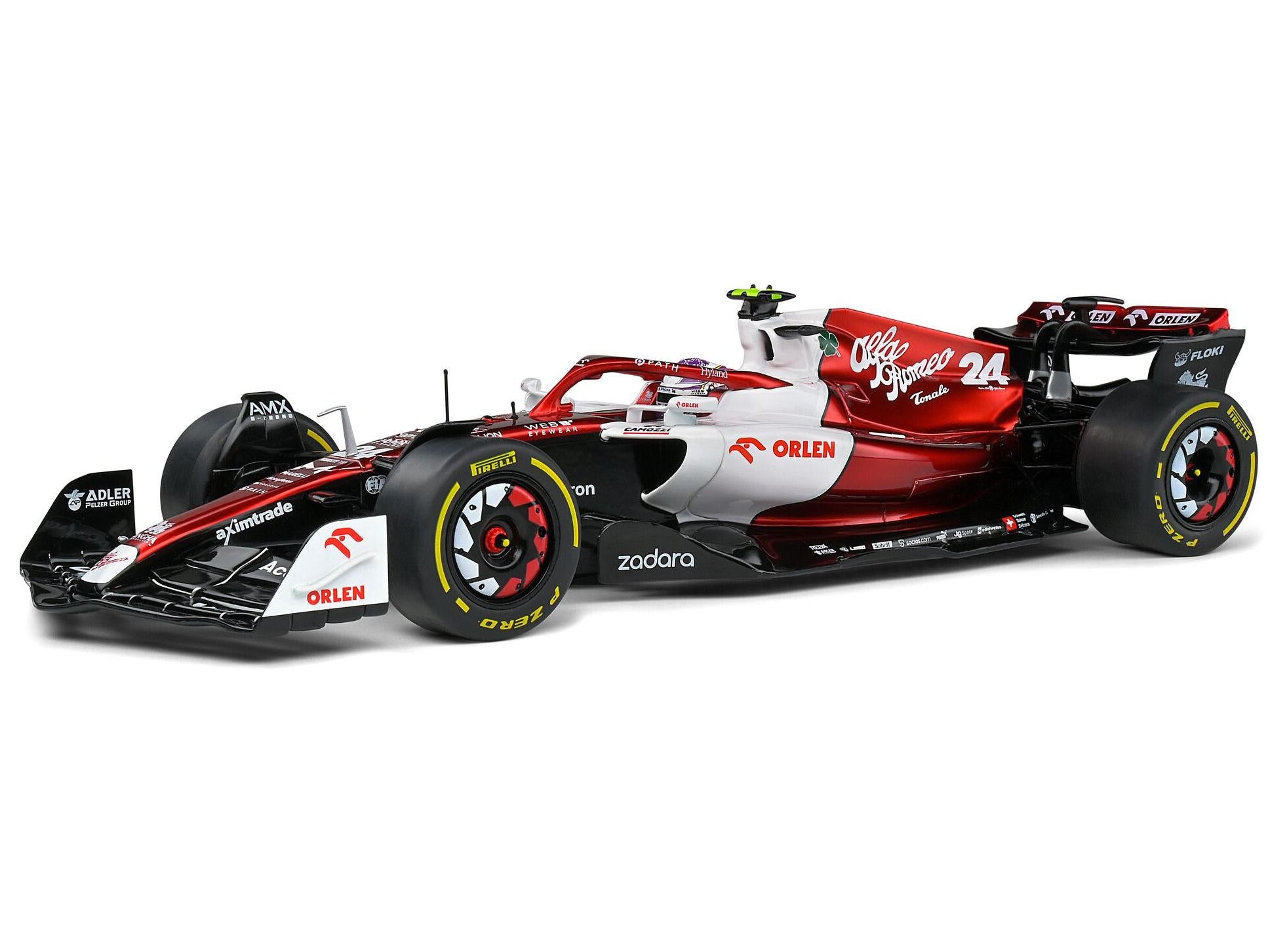 Alfa Romeo C42 Zhou Guanyu F1 Canadian GP 2022 1:18 Scale Solido Diecast Model-Solido-Diecast Model Centre