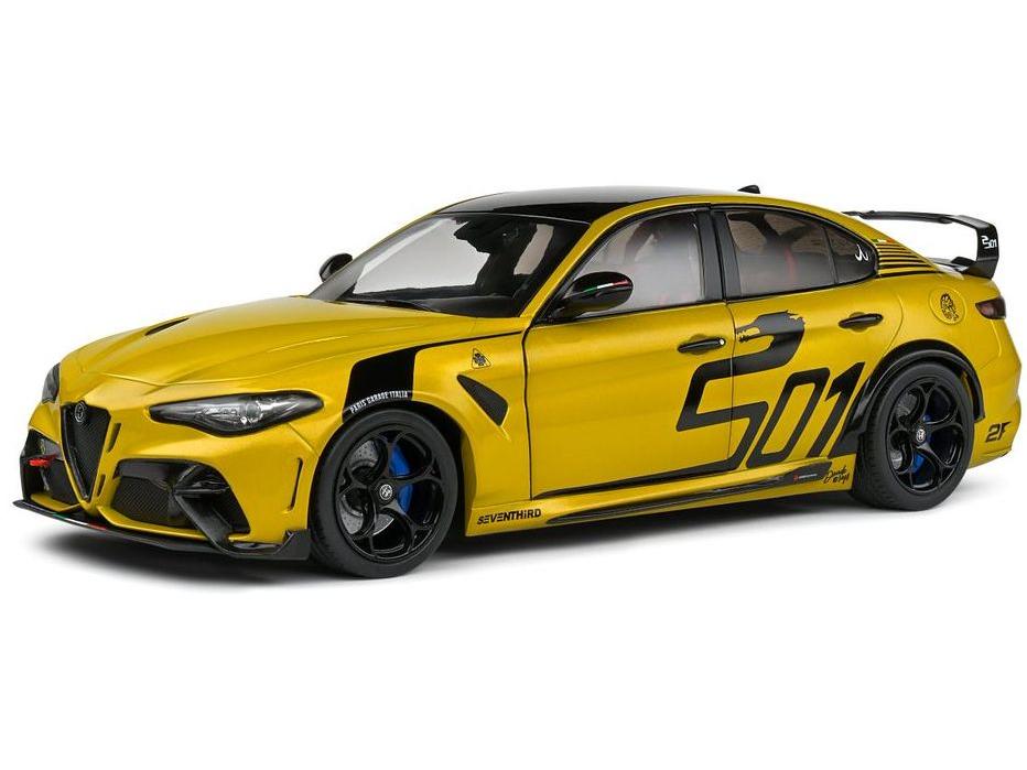 Alfa Romeo Giulia GTA 2023 Nagemaakt Yellow 1:18 Scale Solido Diecast Model-Solido-Diecast Model Centre