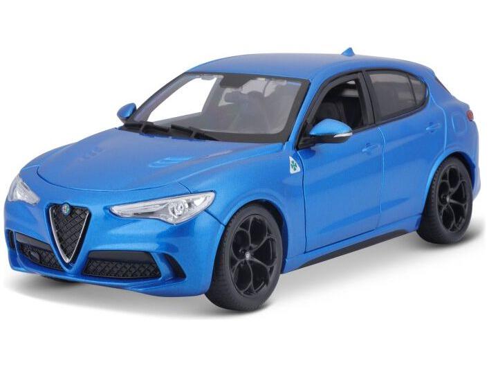 Alfa Romeo Stelvio Blue 1:24 Scale Bburago Diecast Model Car-Bburago-Diecast Model Centre