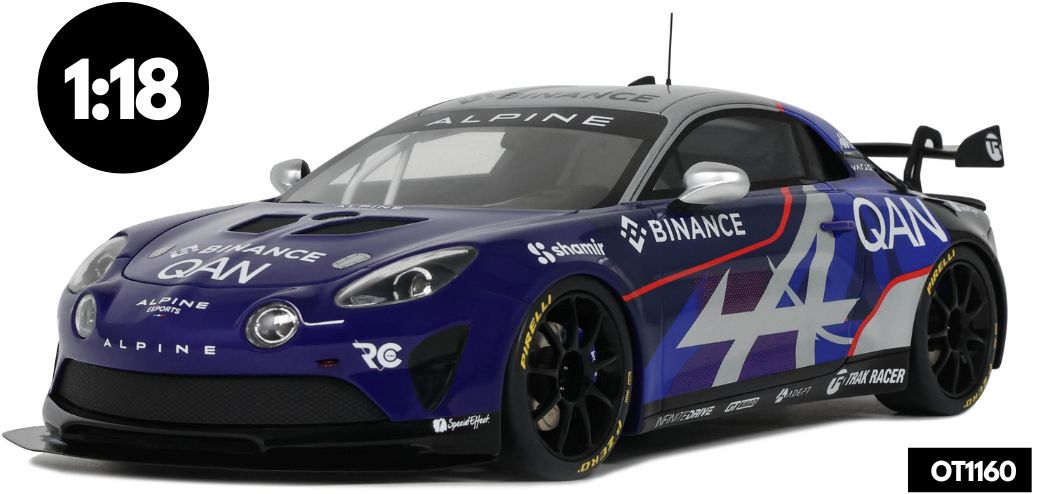 Alpine A110 GT4 EVO 2024 ESports Series 1:18 Scale OttOmobile Resin Model-OttOmobile-Diecast Model Centre