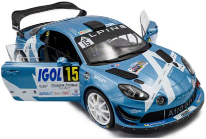 Alpine A110 RGT+ #15 R.Astier/D.Giraudet Rallye Du Mont Blanc 2024 1:18 Scale Solido Diecast Model-Solido-Diecast Model Centre