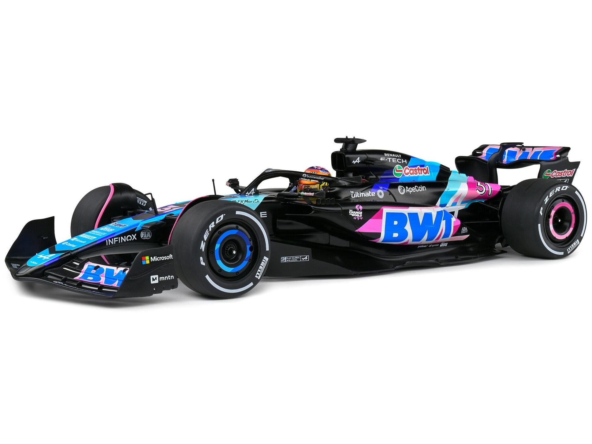 Alpine F1 Team A524 Blue Esteban Ocon F1 Miami GP 2024 1:18 Scale Solido Diecast Model-Solido-Diecast Model Centre
