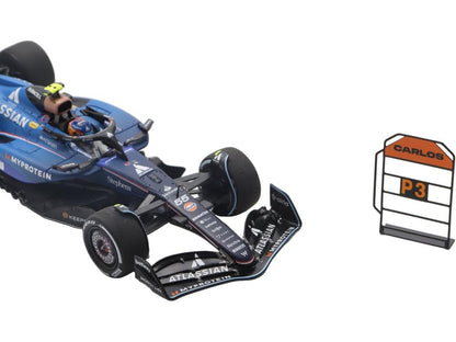 Atlassian Williams FW47 #55 3rd F1 Qatar GP 2025 Carlos Sainz w/Pit Board 1:43 Scale Resin Car – Spark-Spark-Diecast Model Centre