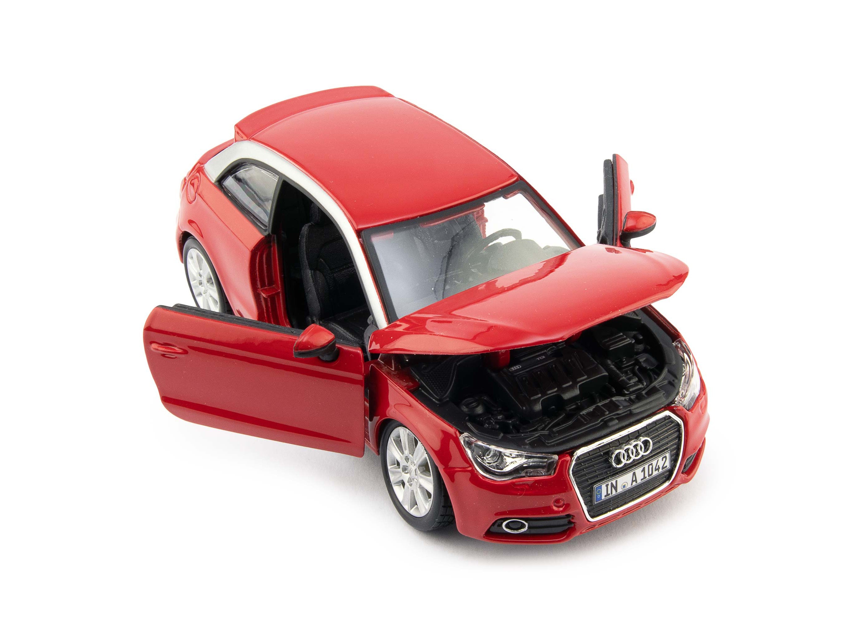 Audi A1 red - 1:24 Scale Model Car-Bburago-Diecast Model Centre